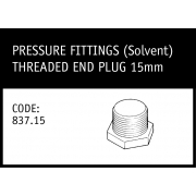 Marley Solvent Threaded End Plug 15mm - 837.15